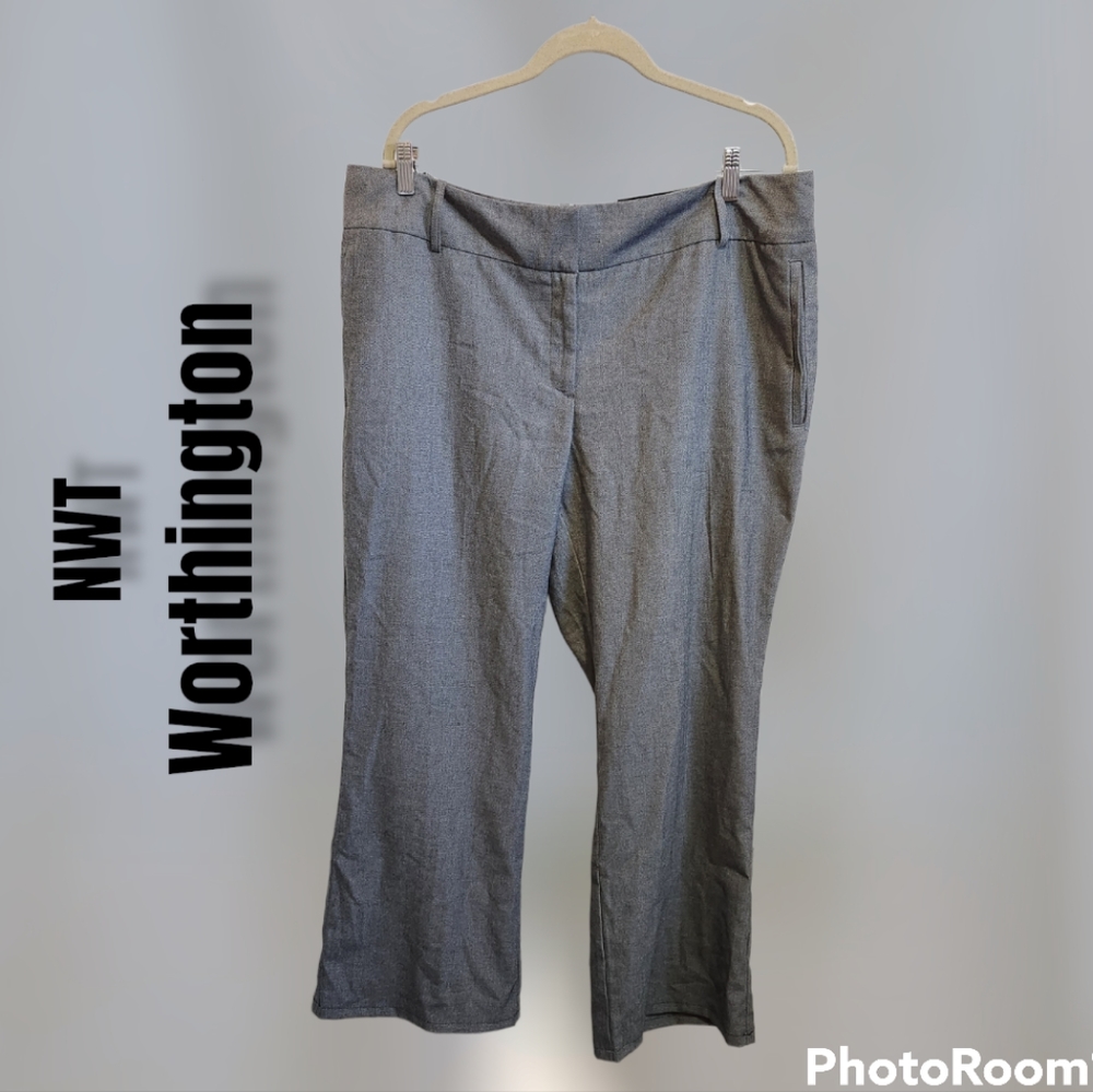 Worthington modern fit grey trousers women's size 18